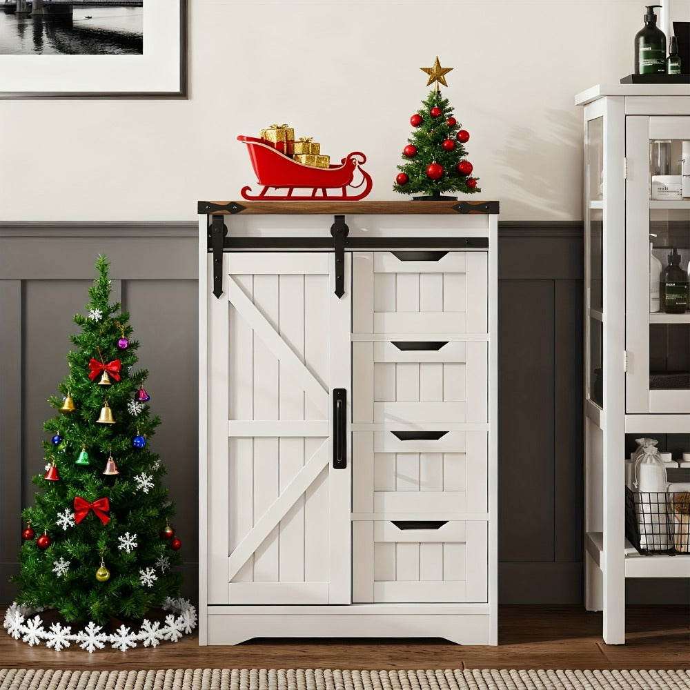 Bathroom Storage Cabinet with Sliding Doors and Adjustable Shelves detail image