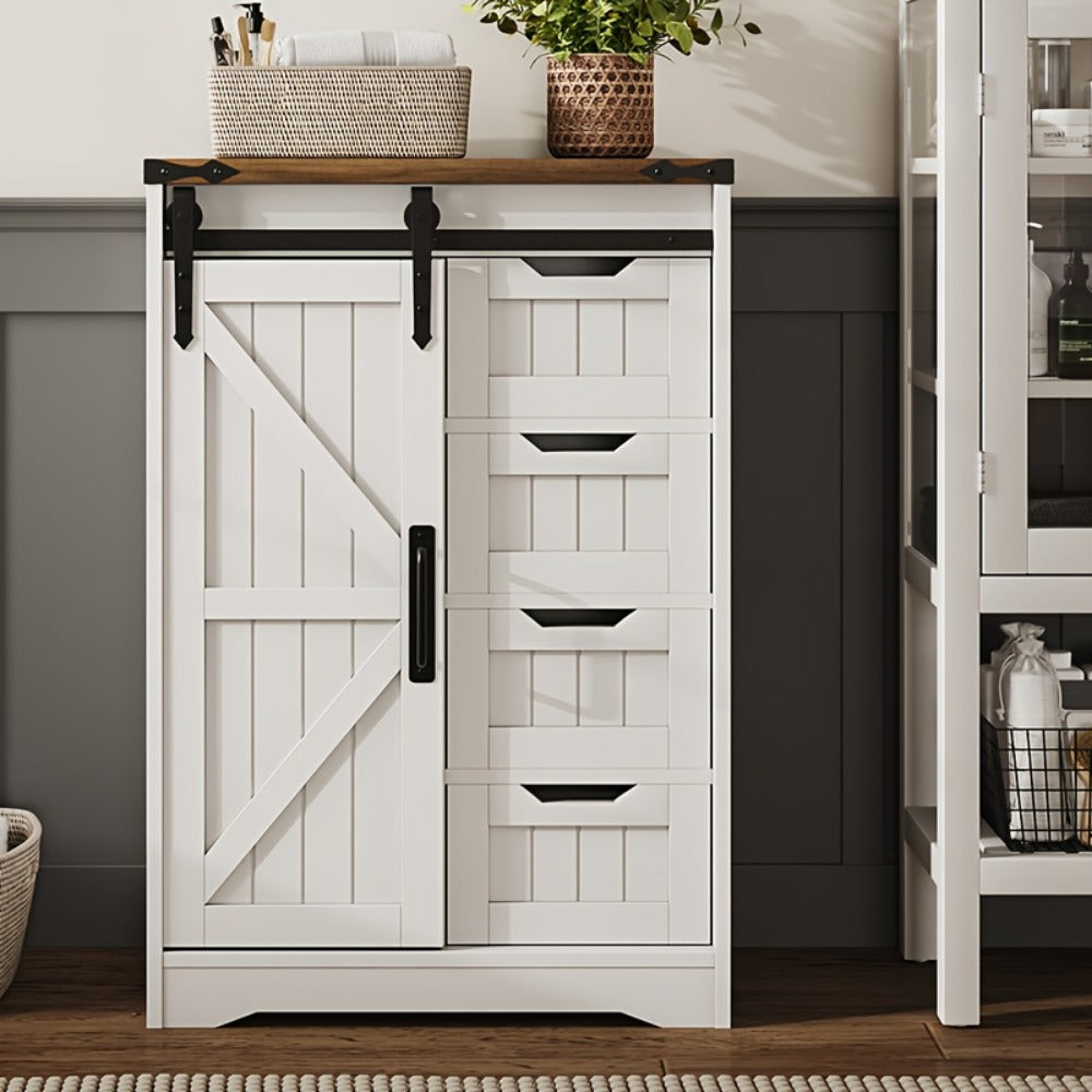 Bathroom Storage Cabinet with Sliding Doors and Adjustable Shelves detail image - detail view 3