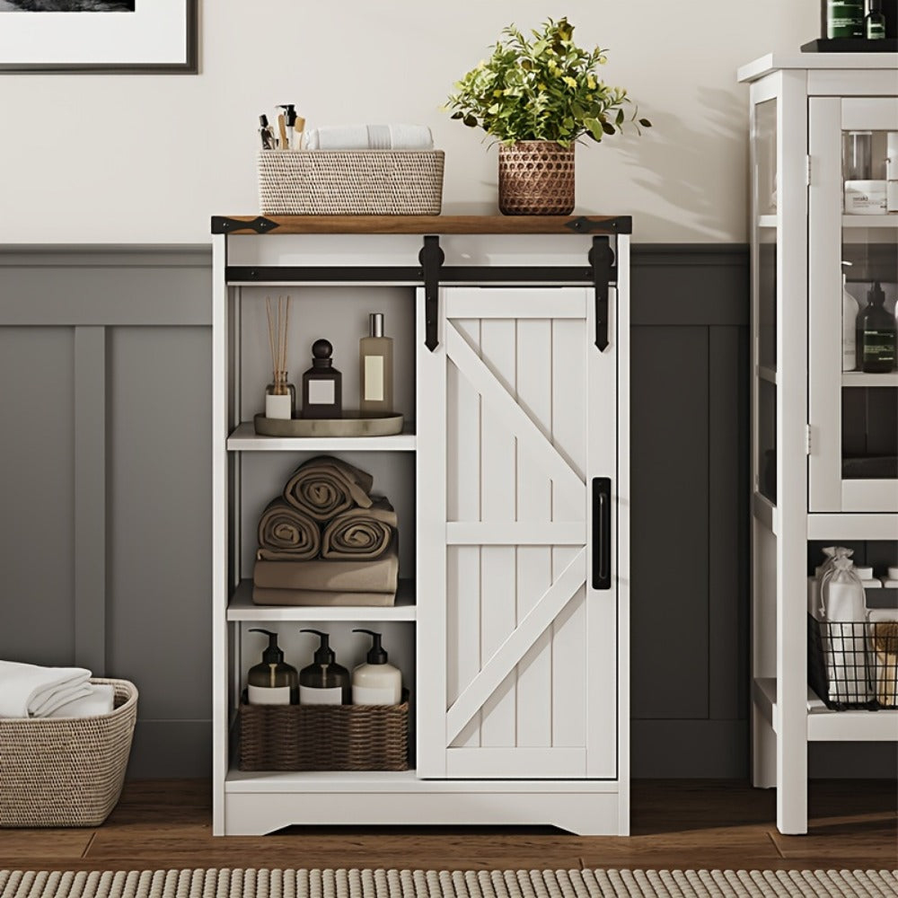 Bathroom Storage Cabinet with Sliding Doors and Adjustable Shelves detail image - detail view 5