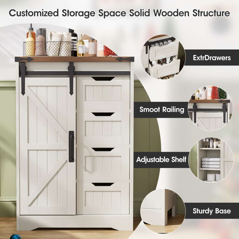 Bathroom Storage Cabinet with Sliding Doors and Adjustable Shelves detail image - detail view 8