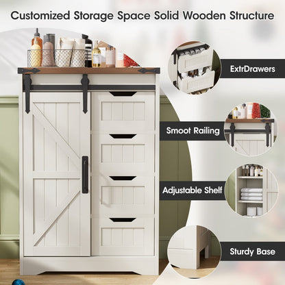 Bathroom Storage Cabinet with Sliding Doors and Adjustable Shelves detail image - detail view 8