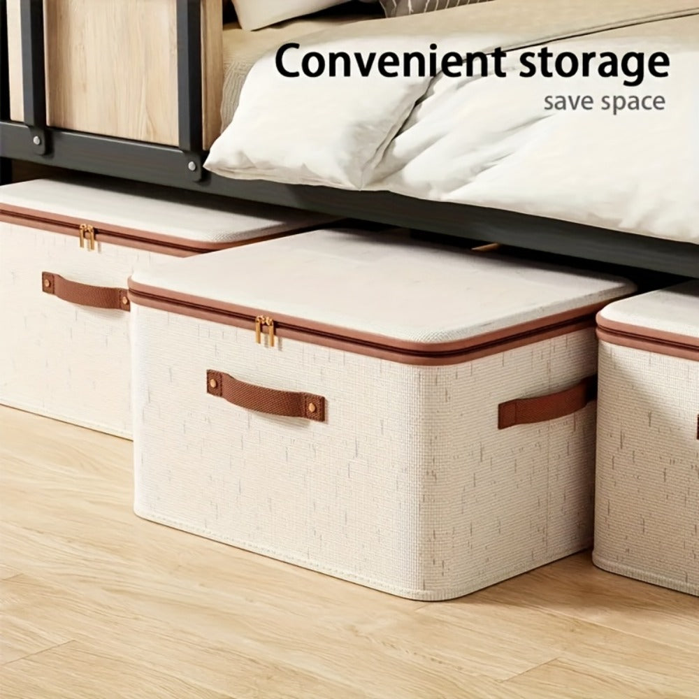 Foldable Storage Bins with Lids 2 Pack - Large Capacity Collapsible Storage Boxes Organizer for Clothes, Blankets, Books, Toys, Under Bed Storage, Closet Shelf