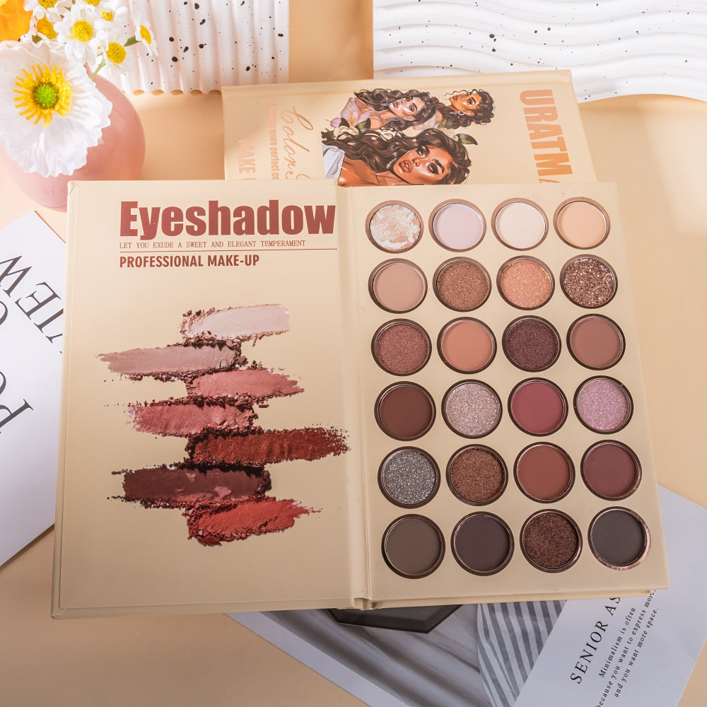 Eyeshadow Palette URATM Beauty 43-Color Book-Style Folding Makeup Kit with Eye and Face Color Pan Groups