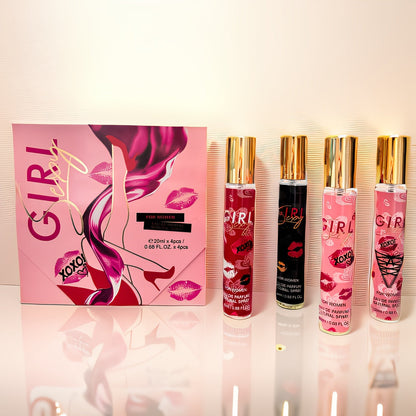 Women's Perfume Gift Set 4 Piece Travel Size Spray Kit - MYSTICAL Long Lasting Fresh Floral Scent Unisex Fragrance for Her Birthday Valentine's Day