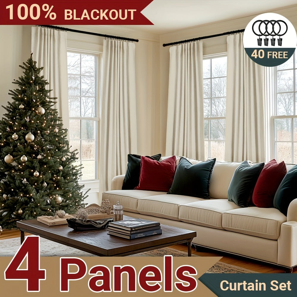 Four-Panel Textured Window Curtain Set in Ten Colors and 50-Inch Width with Four Exact Length Options