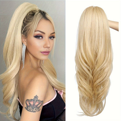 26-Inch Drawstring Wavy Ponytail Extension with Wraparound Clip in Ten Color and Style Options