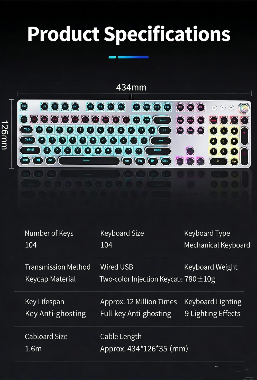 Hot-Swappable Mechanical Keyboard and Mouse Combo 34 Lighting Effects True Mechanical Blue for an Everyday Personal Care Routine