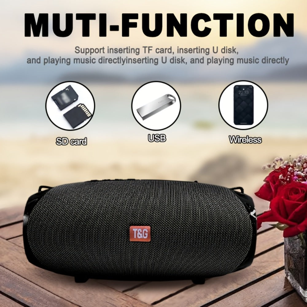 Portable Bluetooth Speaker TG534 with Dual Drivers, TWS, FM Radio, TF, USB and Built-In Microphone