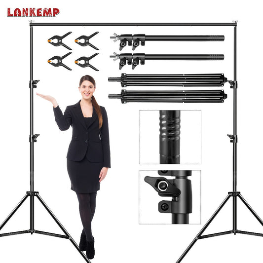 Photography Backdrop Kit 6.6x6.6 Ft 2x2M with 4 Clips for Weddings Parties Photo Booth Events Decoration Projection Screen Background LANKEMP