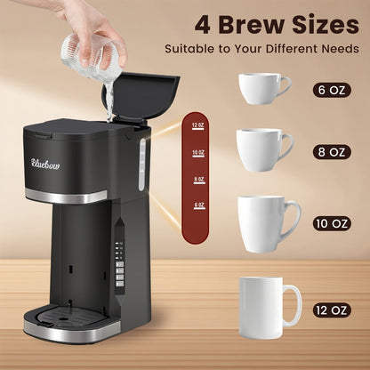 Black Single-Serve Coffee Brewer with CM6080 or CM6070 Model Options and Removable Cup Platform