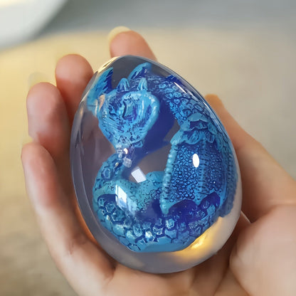 Dragon Egg Statue Transparent Resin Dragon Egg Figurine Dinosaur Souvenir Collectible Craft for Entryways, Bedrooms and Living Spaces