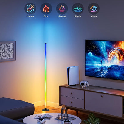 RGBICB Smart LED Floor Lamp App & Remote Control – Intelligent Mood Atmosphere Backlight Modern Design for Home Office Gaming Study Bedroom Holiday Gift 1 or 2 Pack