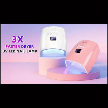 Rechargeable UV LED Nail Lamp with 33 Light Beads, Four-Button Display and Three Style Options