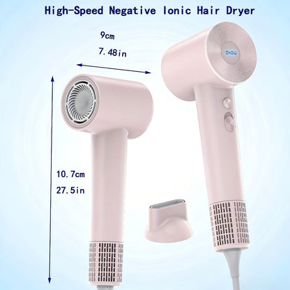 Compact Hair Dryer with 110,000 RPM Motor-Speed Marking, Six Color Options and Concentrator-Style Nozzle