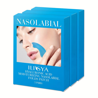 Nasolabial Fold Patches 3 Boxes - Hyaluronic Acid & Collagen Laugh Line Sticker, Lifting Tightening Anti-Wrinkle Nose Line Patch, Skin Elasticity Daily Skincare for Women