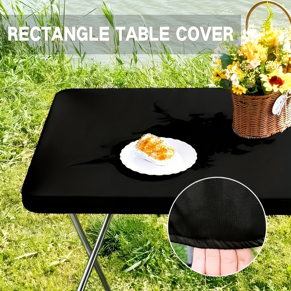 Tablecloth Elastic Cover Set for 6-Foot Rectangle Tables in 3, 6, 9 or 12 Pieces and Three Colors