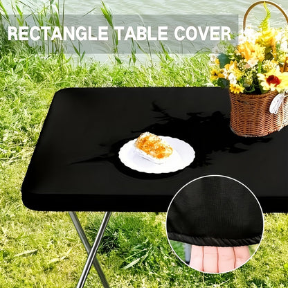 Tablecloth Elastic Cover Set for 6-Foot Rectangle Tables in 3, 6, 9 or 12 Pieces and Three Colors