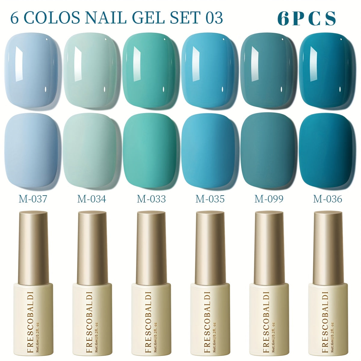Gel Nail Polish Set with IRISGOBLADI Label, 6 Solid Colors per Set and 8 Retained Palettes