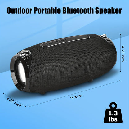 Portable Outdoor Bluetooth Speaker Wireless Stereo with 10-Hour Playtime, Loud Bass, Surround Sound for Parties, Travel, Camping & Beach — Waterproof Design for Indoor & Outdoor Use