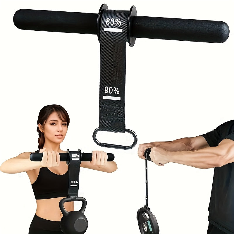 Fitness Equipment Wrist Roller Bar with Hanging Strap, Four Marked Grip Levels and 12.6-Inch Handle
