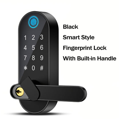 Heavy Duty Smart Deadbolt with Biometric Fingerprint & Keypad - App Control, Auto-Lock, Keyless Entry for Front Door, Office & Apartment, Zinc Alloy, Optional Handle Set Included