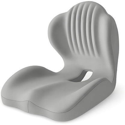 Contoured One-Piece Seat Cushion with Ribbed Back Support, Non-Slip Base and Five Color Options