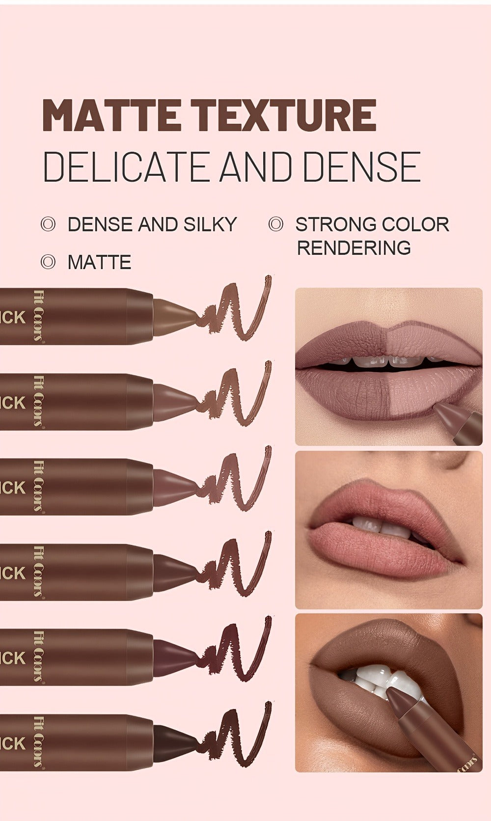 Full Coverage Matte Lipstick Set 6 Shades Waterproof Long-Lasting Non-Fading – Velvet Paste Formula Orange Brown Pink Purple Red Lip Color for All Skin Tones Daily Wear Gift Women