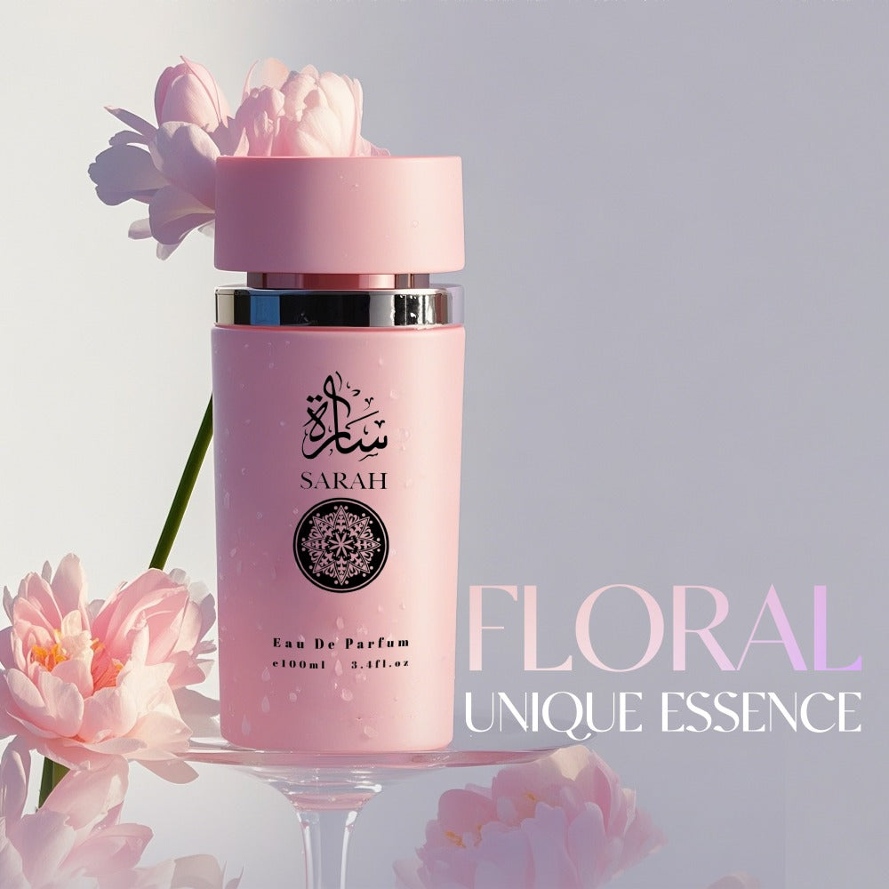 Women's Perfume SARAH Eau de Parfum 3.4 oz – Dewy Floral Amber Vanilla Scent, Citrus Lily Top Notes, Jasmine Orange Blossom Heart, Long Lasting Elegant Fragrance Spray for Women, Gift for Her