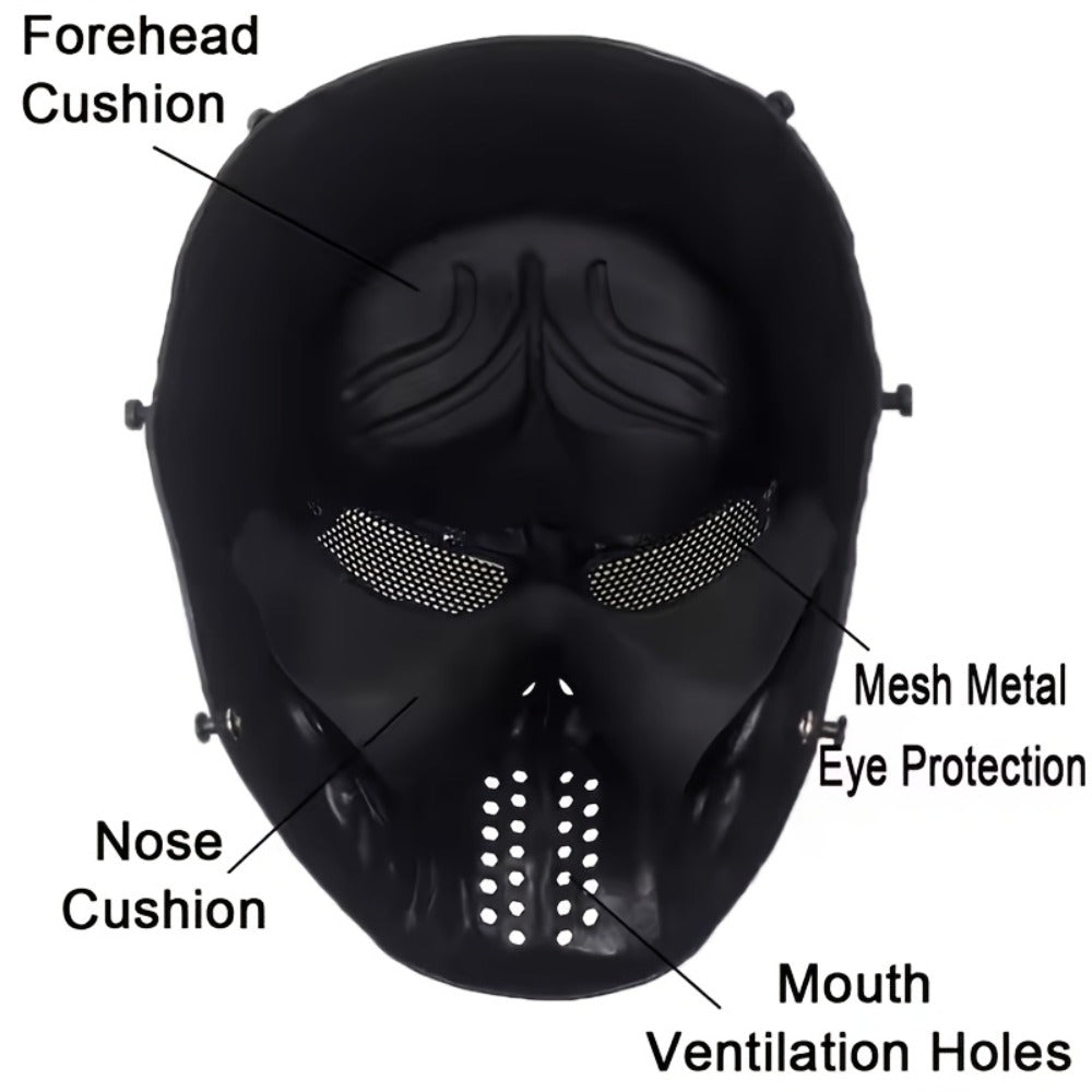 Skeleton Mask Halloween Costume Polyester Black White Camouflage Design for Adults Ages 18+