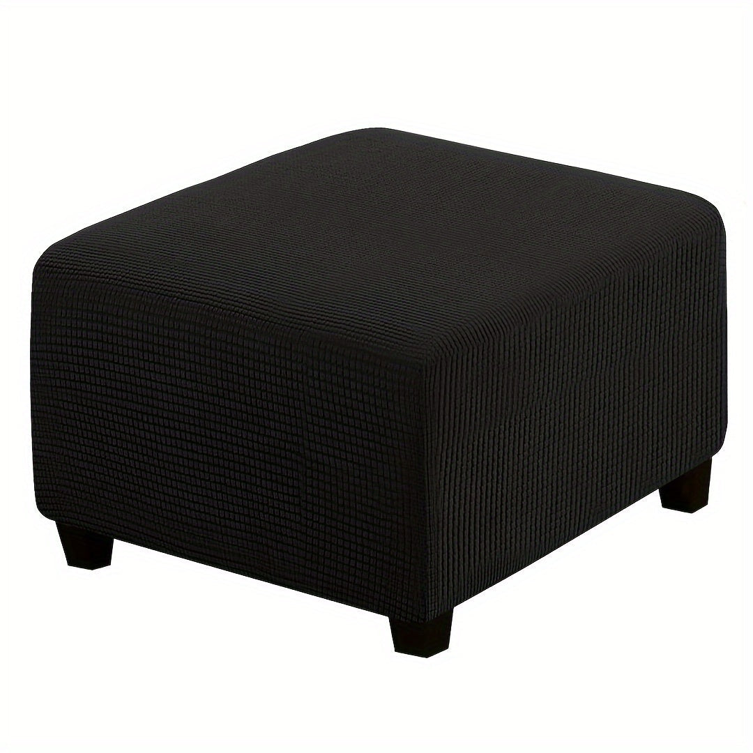 Square Ottoman Cover with Elastic Band in Six Color Labels and L or XL Size Options for Home and Office Footstools