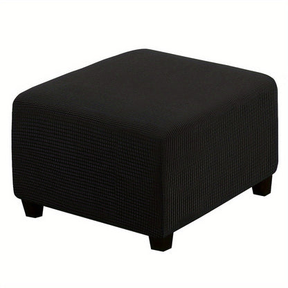 Square Ottoman Cover with Elastic Band in Six Color Labels and L or XL Size Options for Home and Office Footstools