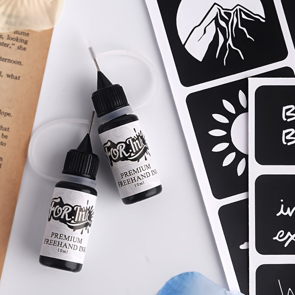 Tattoo Ink 8-Bottle Mixed Color Set with One Source Kit Configuration and Gallery-Shown Color Selection