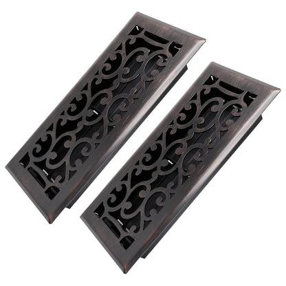 Floor Vent Register Cover 4x10 Inch Walkable Steel Decorative Air Vent Grille Adjustable for Entryways, Bedrooms and Living Spaces