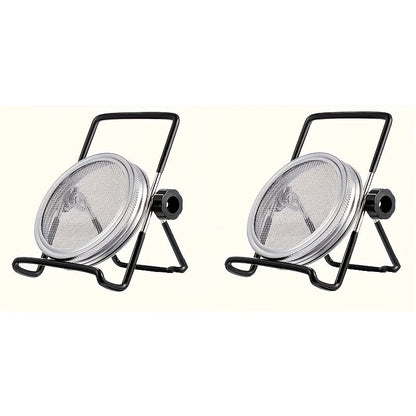 Sprouting Lids for Mason Jars 316 Stainless Steel Screen | 2pcs Lids & 2pcs Stands Wide Mouth Germination Kit | Bean Sprouts Broccoli Alfalfa Salad Seeds