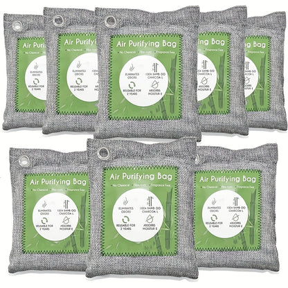 Bamboo Charcoal Air Purifying Bags Odor Absorber & Moisture Absorber Natural Activated Charcoal Odor Eliminator for Car Home Closet Shoe Refrigerator Pet Area Multi-Pack