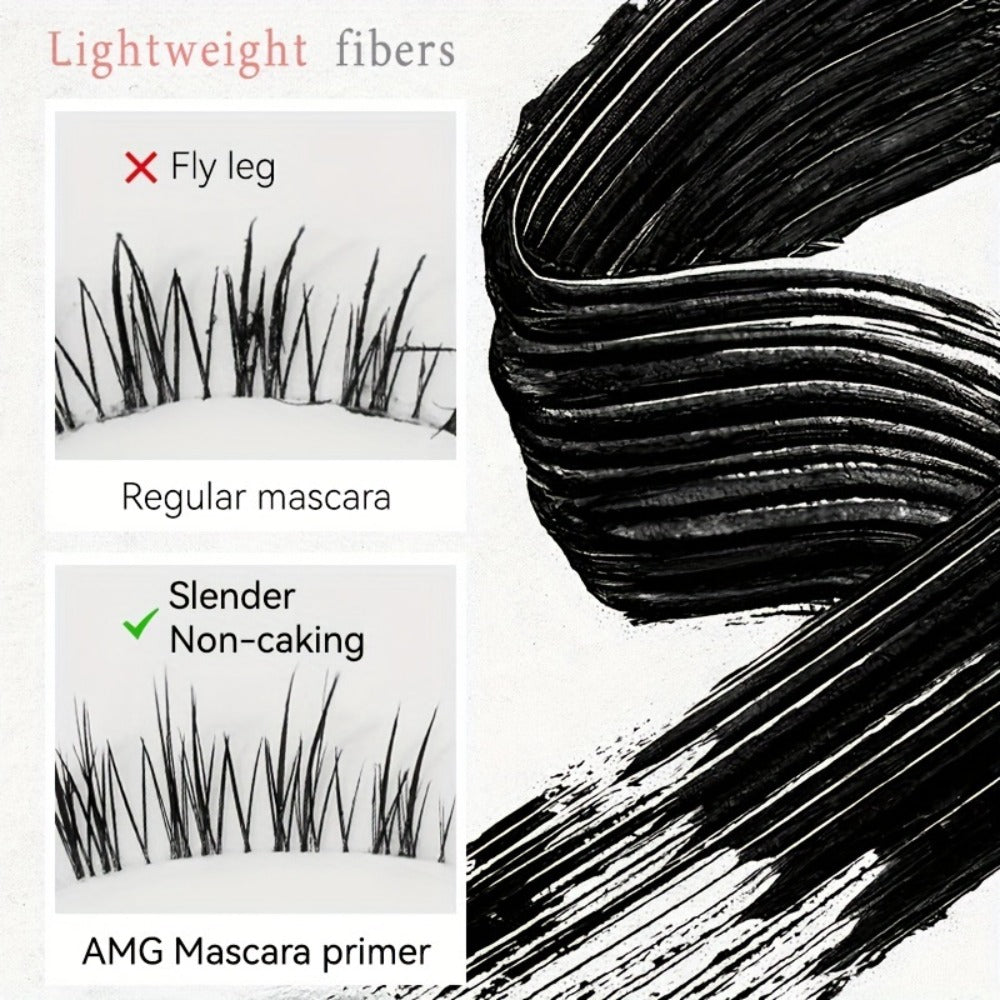 Mascara Primer Waterproof 24-Hour — Smudge-Proof Volumizing Eyelash Primer with Spiral Brush for Curling & Lengthening, Long-Lasting All-Day Eye Makeup for Women