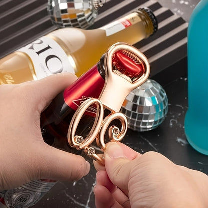 Rhinestone Bottle Opener Party Favors, 50-Piece Gold Set for Birthday, Wedding and Anniversary Guest Gifts