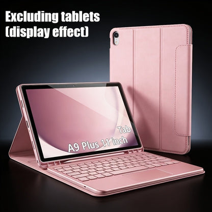 Samsung Galaxy Tab A9 Plus Keyboard Case – Detachable USB-C Magnetic Keyboard Cover with Pen Slot, Protective Shell for Galaxy Tab A9+ | Pink & Green