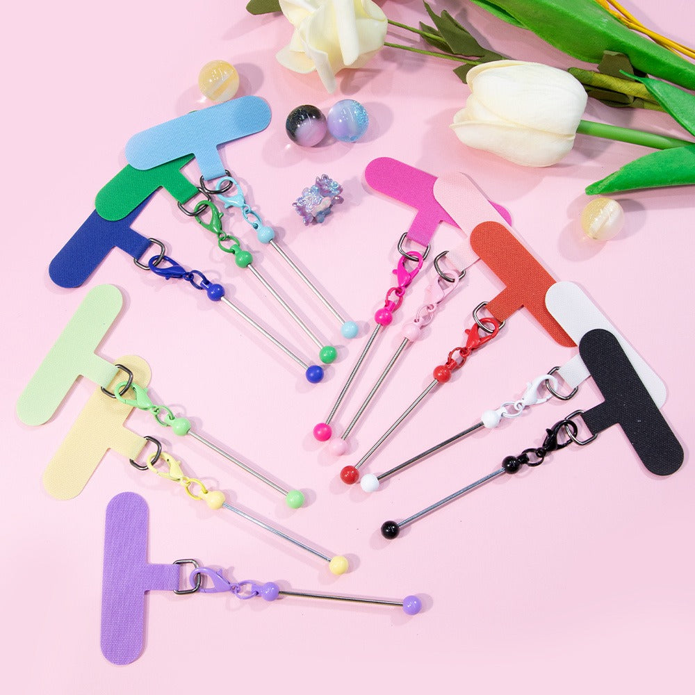 Beadable Phone Tether Tab Set 30pcs – DIY Phone Lanyard Adapter Kit with Blank Beadable Bars for Custom Phone Charms, Keychains, Bag Tags & Bridesmaid Gift Craft Projects