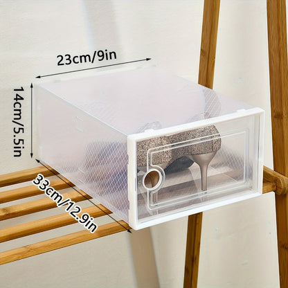 Clear Stackable Shoe Storage Organizer Boxes 12/15 Pack – Space-Saving Shoe Boxes for Closet & Entryway