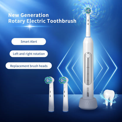 Electric Toothbrush with Eight Round Brush Heads, Three Modes, Induction Charging, IPX7 Rating and Travel Case
