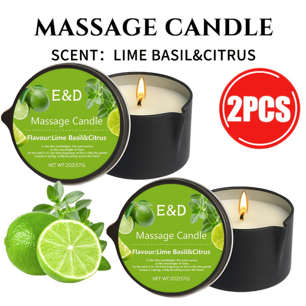 Black-Tin Massage Candle with Scent and Pack-Count Options for Spa, Pedicure and Body-Oil Use