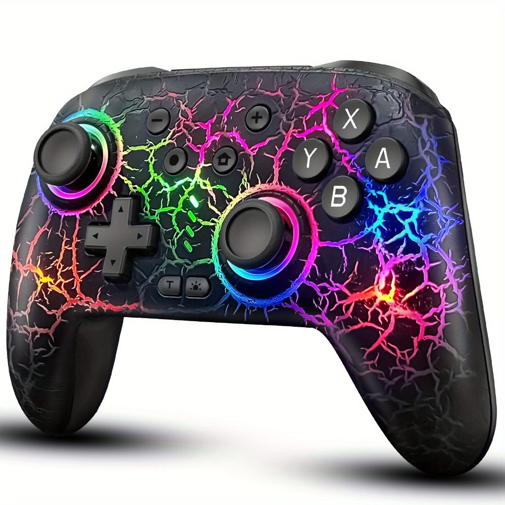 Switch Pro Controller Wireless RGB Rechargeable with 6-Axis Gyro & 10 RGB Lights, Compatible with Nintendo Switch, Switch 2, Switch Lite & Switch OLED – Wireless Remote Gamepad for Nintendo Switch