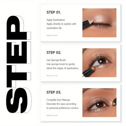 Nine-Piece Metallic Eyeshadow Stick Set with Brush in the Exact 9pcs Checkout Configuration