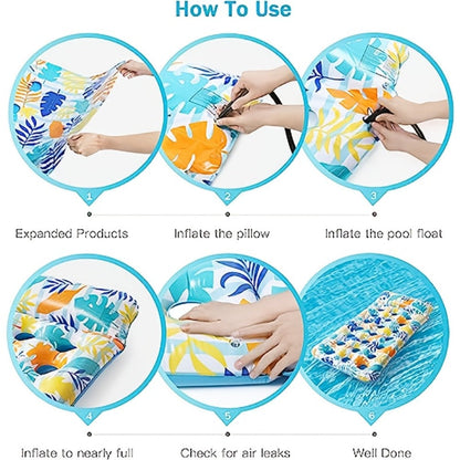 Inflatable Sun Tanning Pool Float Set with 200 x 95cm Mats, Mixed 2-Pack with Cup Holder or Regular 4-Pack