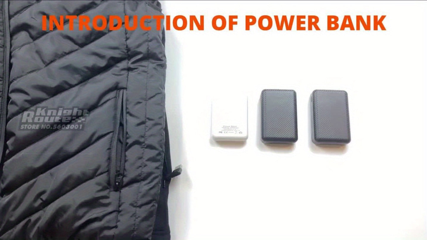 Power Bank 20000mAh 5V/3A for Heated Clothing with Dual USB Output and USB-C/Micro Input for Winter Wear