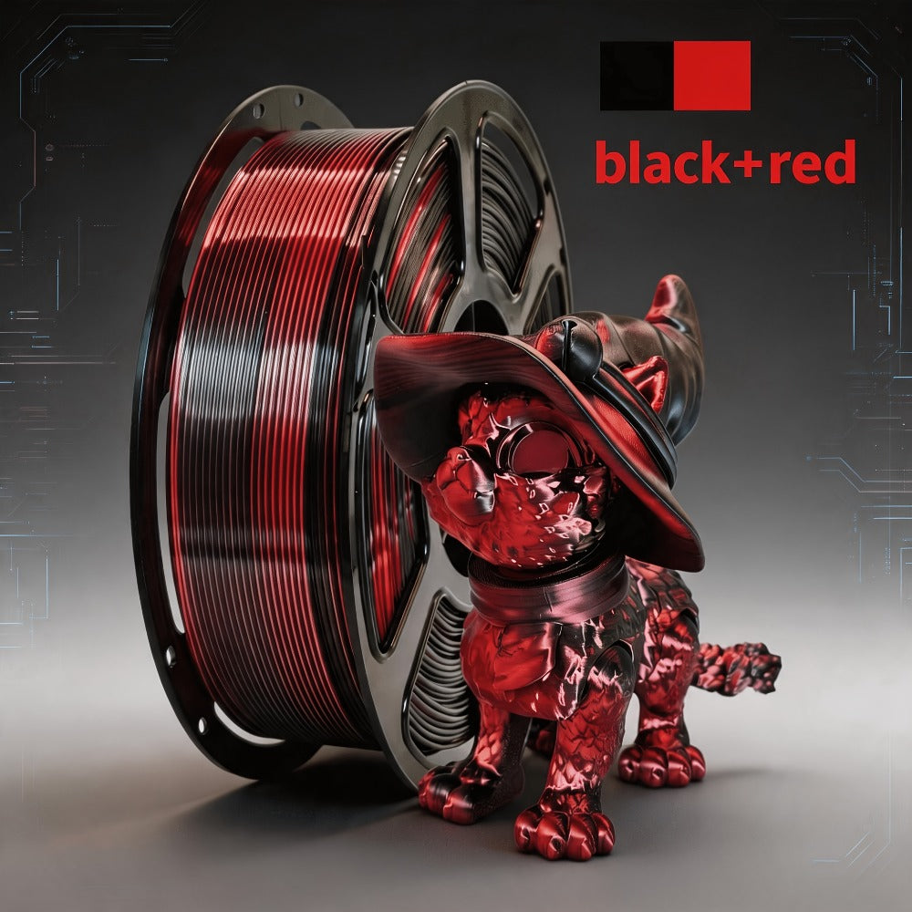Dual Color PLA Filament 1.75mm 250g Vacuum Packed – Neatly Wound High Precision ±0.02mm Smooth Printing Two-Tone Gradient 3D Printer Filament | Dual Color PLA Spool for FDM 3D Printers Hobby Makers