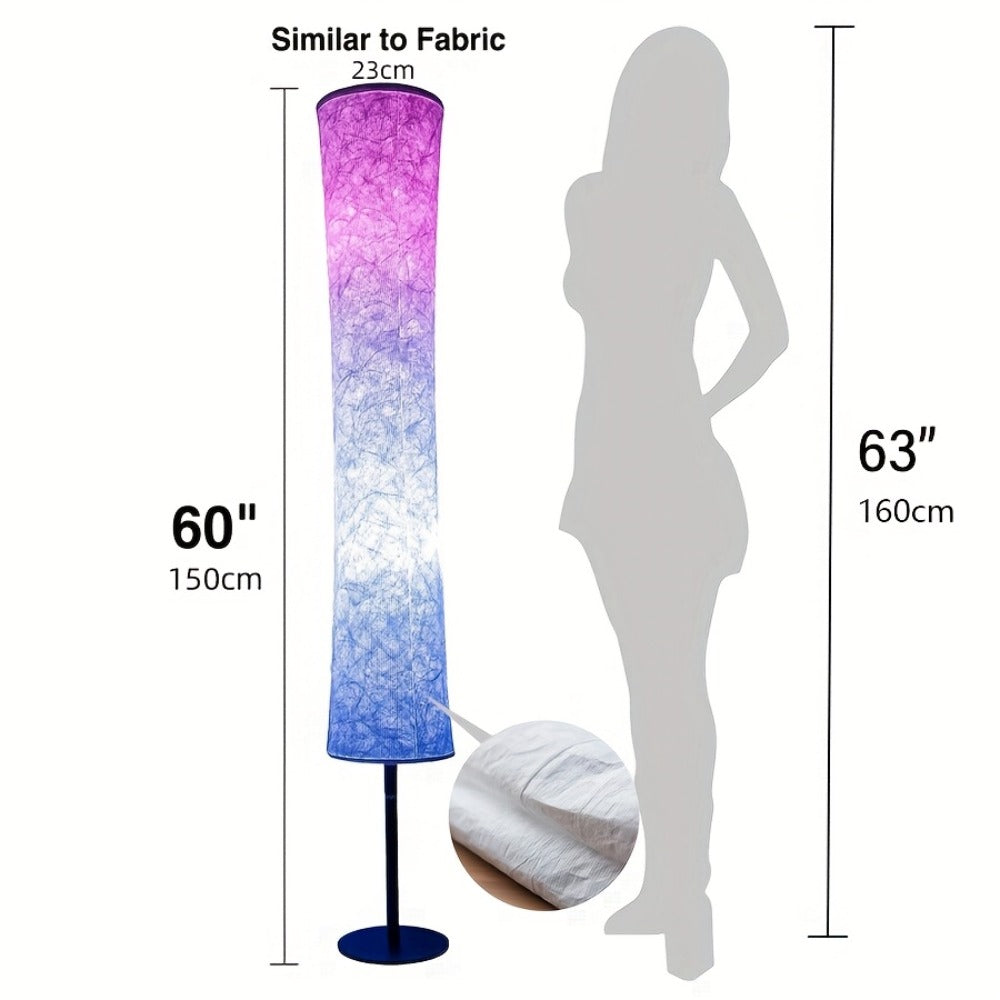 RGB Color Changing Floor Lamp 60 Inch – Fabric Shade Standing Lamp with 16 Million Colors, App & Remote Control, Music Sync, Adjustable Brightness for Living Room Bedroom Party Decor (1pc / 2pcs)