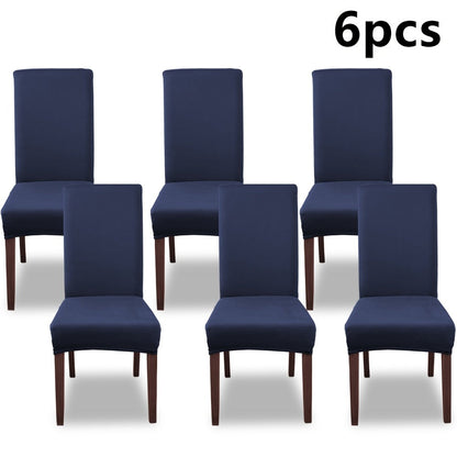 Chair Cover Set of 4 or 6 Stretch Milk-Fiber Dining Slipcovers in Eight Available Color Choices