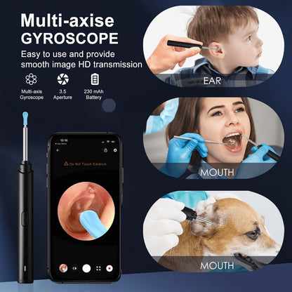 White Visual Ear Camera Tool with Built-In Light in Basic or Seven-Piece Accessory Configurations